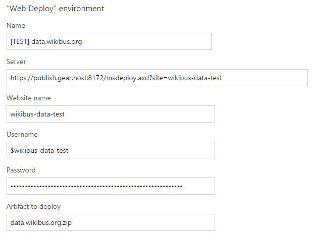 Web Deploy environment on AppVeyor
